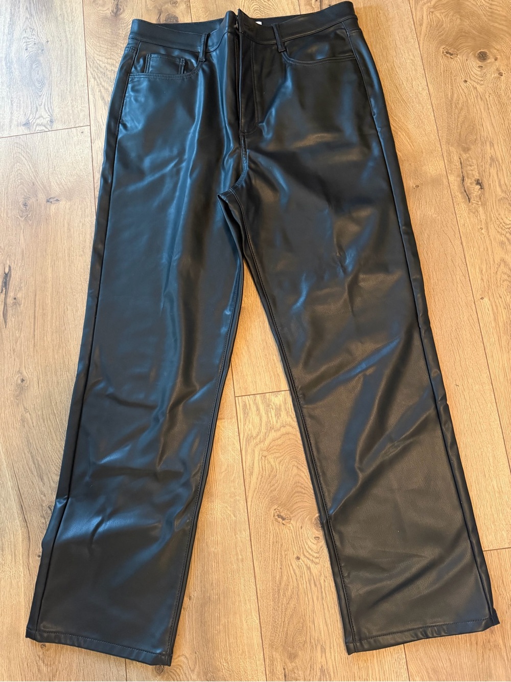 LOFT Black Faux Leather Pants